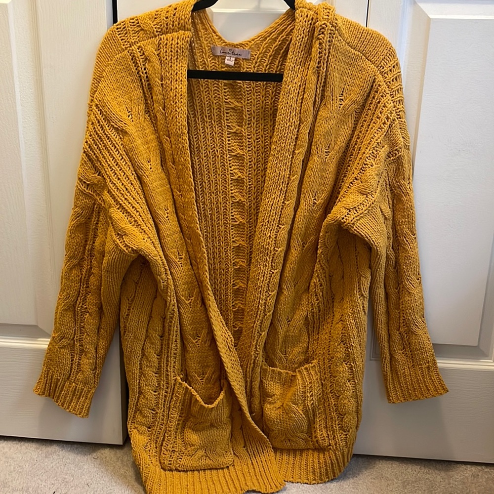 Love Tree Yellow Chunky Knit Cardigan